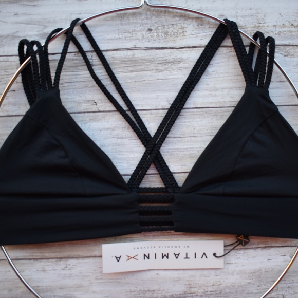 black bralette bikini top